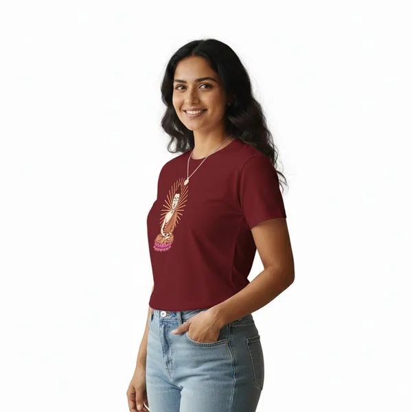 Womens_Graphic_Print_Round_Neck_T-Shirt_-_Buddha_(170_Gsm_Single_Jersey)
