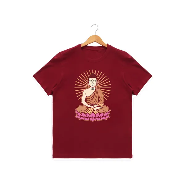 Womens_Graphic_Print_Round_Neck_T-Shirt_-_Buddha_(170_Gsm_Single_Jersey)