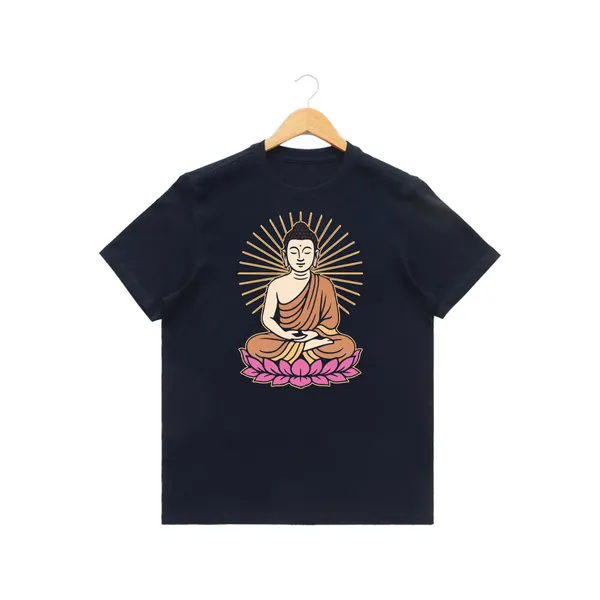 Womens_Graphic_Print_Round_Neck_T-Shirt_-_Buddha_(170_Gsm_Single_Jersey)