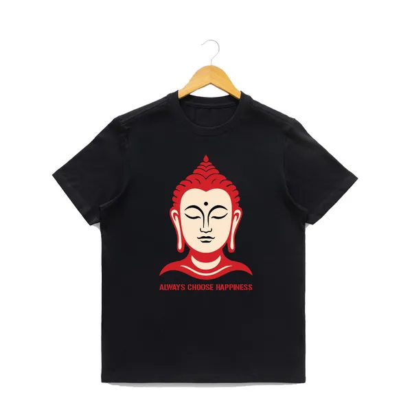 Womens_Graphic_Print_Round_Neck_T-Shirt_-_Buddha_(170_Gsm_Single_Jersey)