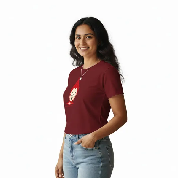 Womens_Graphic_Print_Round_Neck_T-Shirt_-_Buddha_(170_Gsm_Single_Jersey)