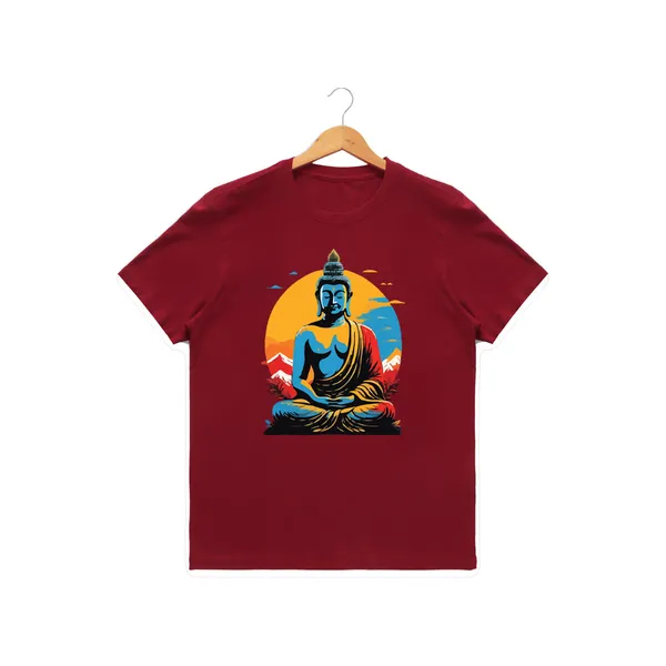 Womens_Graphic_Print_Round_Neck_T-Shirt_-_Buddha_(170_Gsm_Single_Jersey)