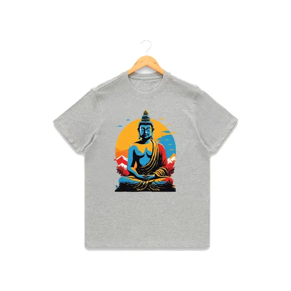 Womens_Graphic_Print_Round_Neck_T-Shirt_-_Buddha_(170_Gsm_Single_Jersey)