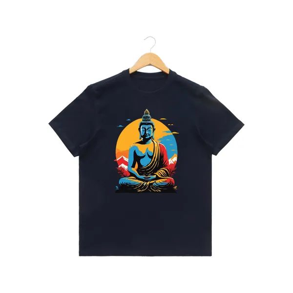 Womens_Graphic_Print_Round_Neck_T-Shirt_-_Buddha_(170_Gsm_Single_Jersey)