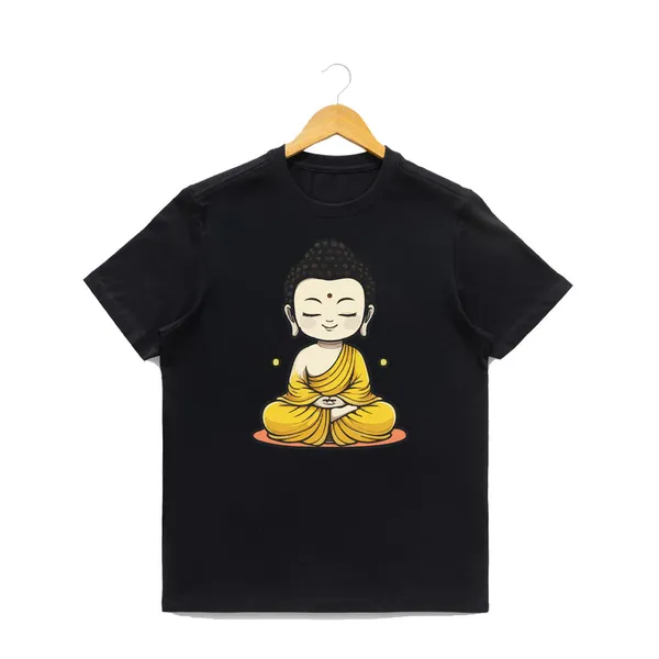 Womens_Graphic_Print_Round_Neck_T-Shirt_-_Buddha_(170_Gsm_Single_Jersey)
