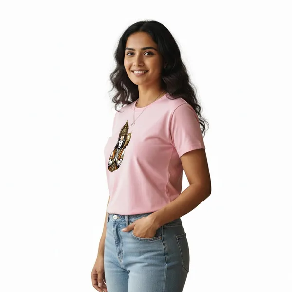 Womens_Graphic_Print_Round_Neck_T-Shirt_-_Hanuman_(170_Gsm_Single_Jersey)