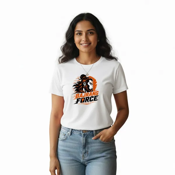 Womens_Graphic_Print_Round_Neck_T-Shirt_-_Hanuman_(170_Gsm_Single_Jersey)