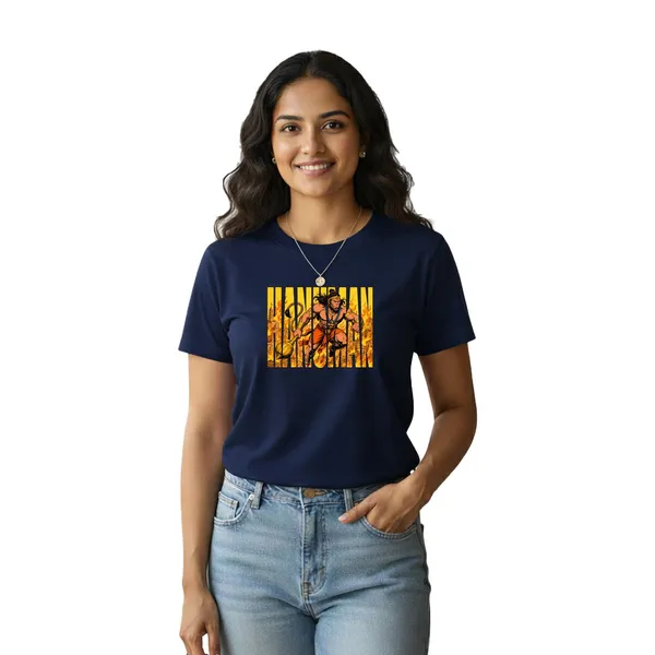 Womens_Graphic_Print_Round_Neck_T-Shirt_-_Hanuman_(170_Gsm_Single_Jersey)