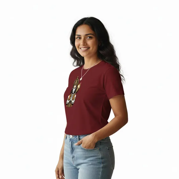 Womens_Graphic_Print_Round_Neck_T-Shirt_-_Hanuman_(170_Gsm_Single_Jersey)