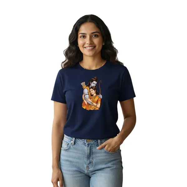 Womens_Graphic_Print_Round_Neck_T-Shirt_-_Jai_Shree_Ram_(170_Gsm_Single_Jersey)