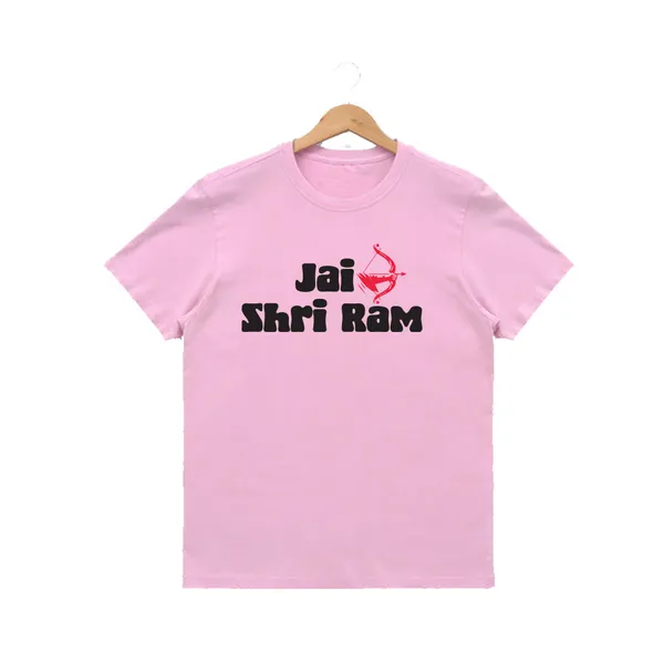 Womens_Graphic_Print_Round_Neck_T-Shirt_-_Jai_Shree_Ram_(170_Gsm_Single_Jersey)