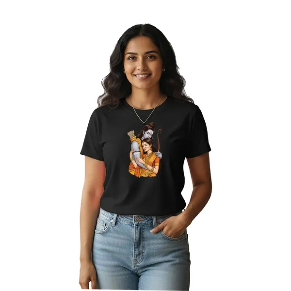 Womens_Graphic_Print_Round_Neck_T-Shirt_-_Jai_Shree_Ram_(170_Gsm_Single_Jersey)