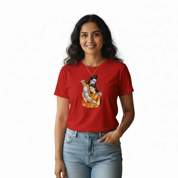 Womens_Graphic_Print_Round_Neck_T-Shirt_-_Jai_Shree_Ram_(170_Gsm_Single_Jersey)