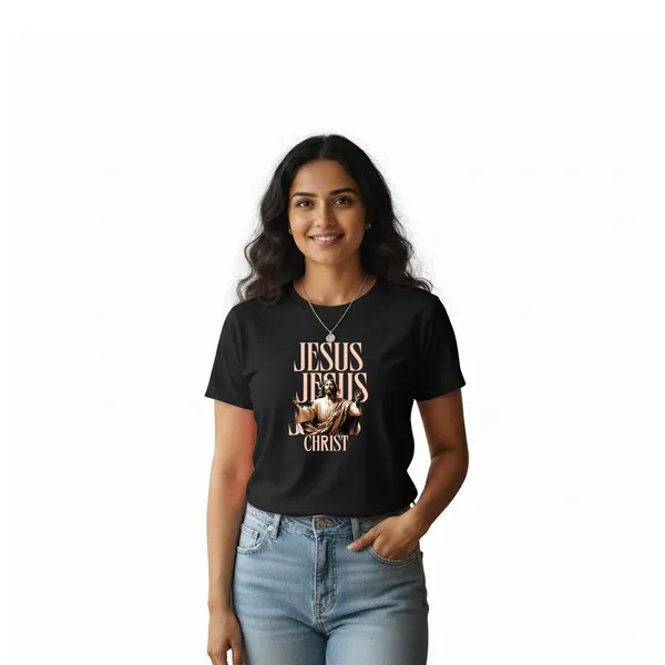 Womens_Graphic_Print_Round_Neck_T-Shirt_-_Jesus_(170_Gsm_Single_Jersey)