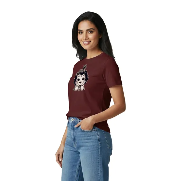 Womens_Graphic_Print_Round_Neck_T-Shirt_-_Krishna_(170_Gsm_Single_Jersey)