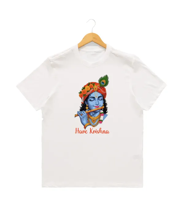Womens_Graphic_Print_Round_Neck_T-Shirt_-_Krishna_(170_Gsm_Single_Jersey)
