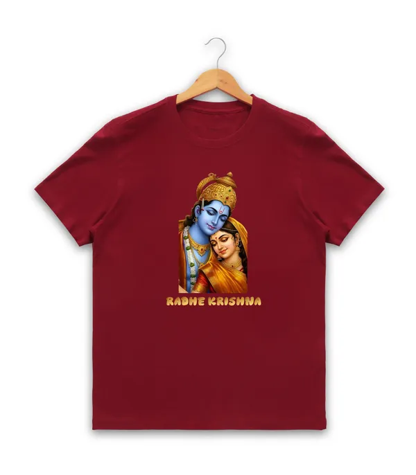 Womens_Graphic_Print_Round_Neck_T-Shirt_-_Krishna_(170_Gsm_Single_Jersey)