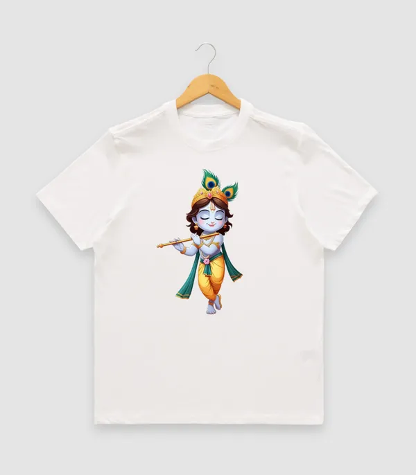 Womens_Graphic_Print_Round_Neck_T-Shirt_-_Krishna_(170_Gsm_Single_Jersey)