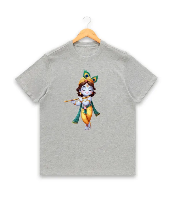 Womens_Graphic_Print_Round_Neck_T-Shirt_-_Krishna_(170_Gsm_Single_Jersey)