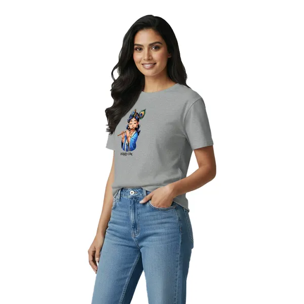 Womens_Graphic_Print_Round_Neck_T-Shirt_-_Krishna_(170_Gsm_Single_Jersey)