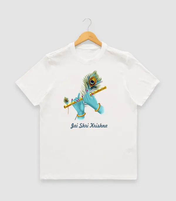 Womens_Graphic_Print_Round_Neck_T-Shirt_-_Krishna_(170_Gsm_Single_Jersey)