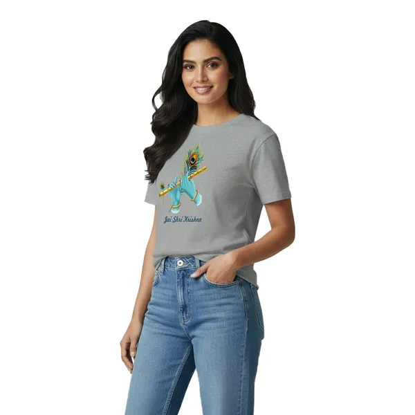 Womens_Graphic_Print_Round_Neck_T-Shirt_-_Krishna_(170_Gsm_Single_Jersey)