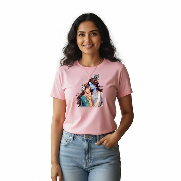 Womens_Graphic_Print_Round_Neck_T-Shirt_-_Krishna_(170_Gsm_Single_Jersey)