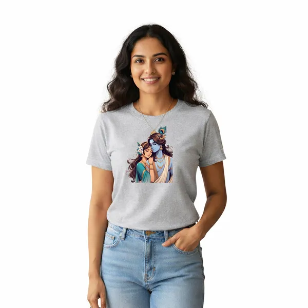 Womens_Graphic_Print_Round_Neck_T-Shirt_-_Krishna_(170_Gsm_Single_Jersey