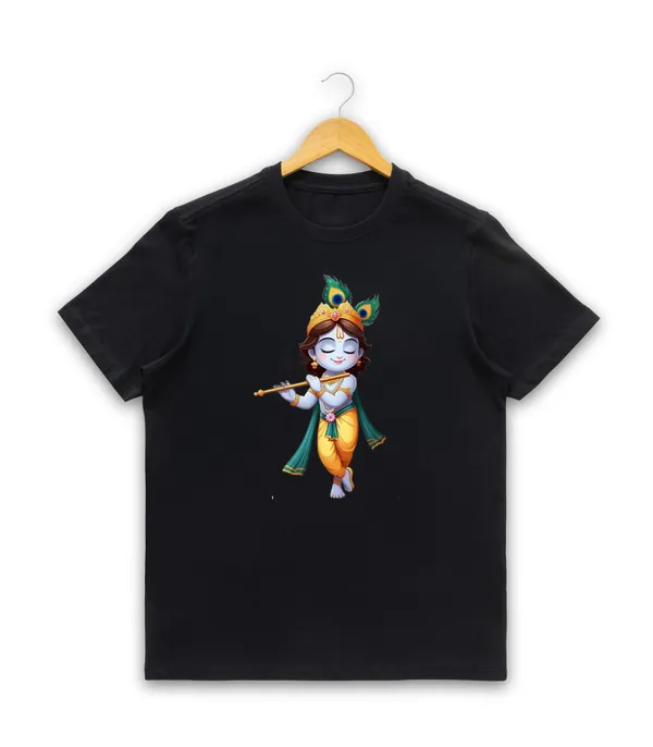 Womens_Graphic_Print_Round_Neck_T-Shirt_-_Krishna_(170_Gsm_Single_Jersey)