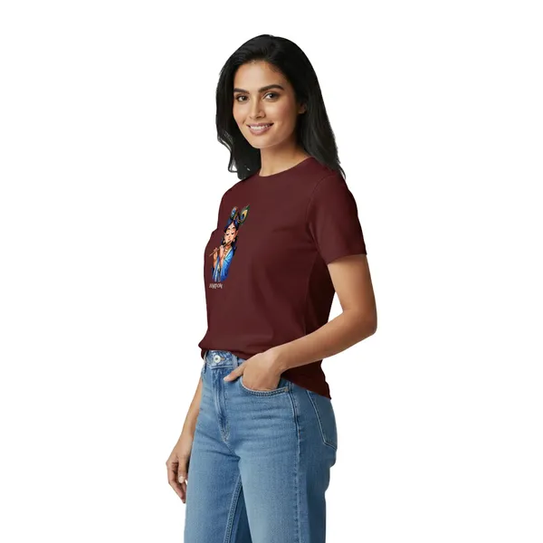 Womens_Graphic_Print_Round_Neck_T-Shirt_-_Krishna_(170_Gsm_Single_Jersey)