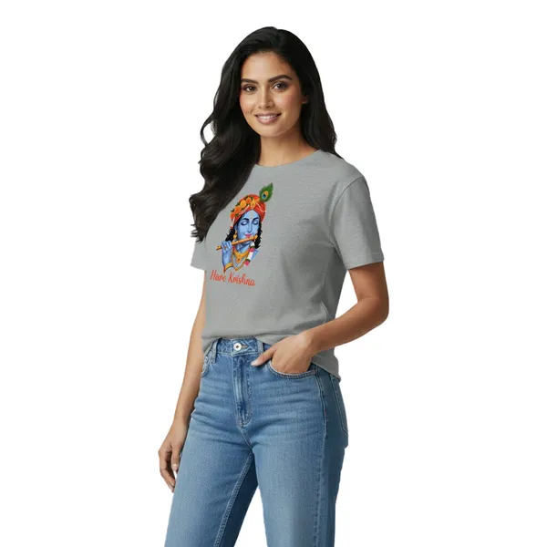Womens_Graphic_Print_Round_Neck_T-Shirt_-_Krishna_(170_Gsm_Single_Jersey)