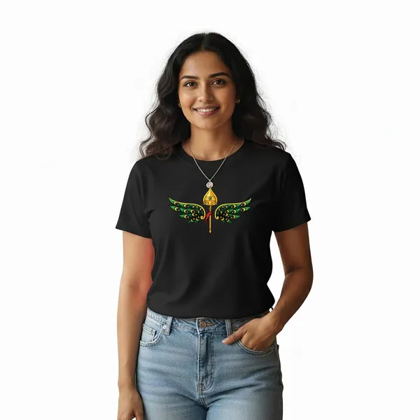 Womens_Graphic_Print_Round_Neck_T-Shirt_-_Murugan_(170_Gsm_Single_Jersey)