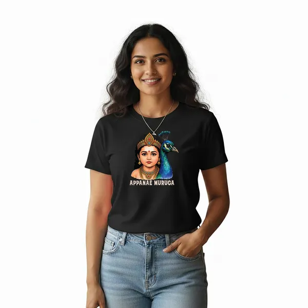 Womens_Graphic_Print_Round_Neck_T-Shirt_-_Murugan_(170_Gsm_Single_Jersey)