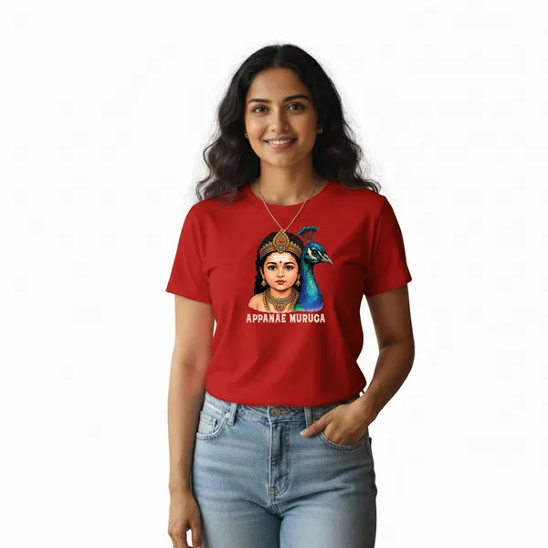 Womens_Graphic_Print_Round_Neck_T-Shirt_-_Murugan_(170_Gsm_Single_Jersey)