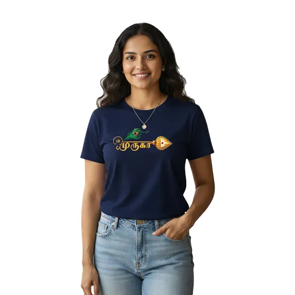 Womens_Graphic_Print_Round_Neck_T-Shirt_-_Murugan_(170_Gsm_Single_Jersey)