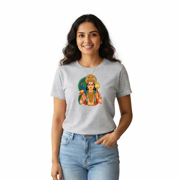 Womens_Graphic_Print_Round_Neck_T-Shirt_-_Murugan_(170_Gsm_Single_Jersey)