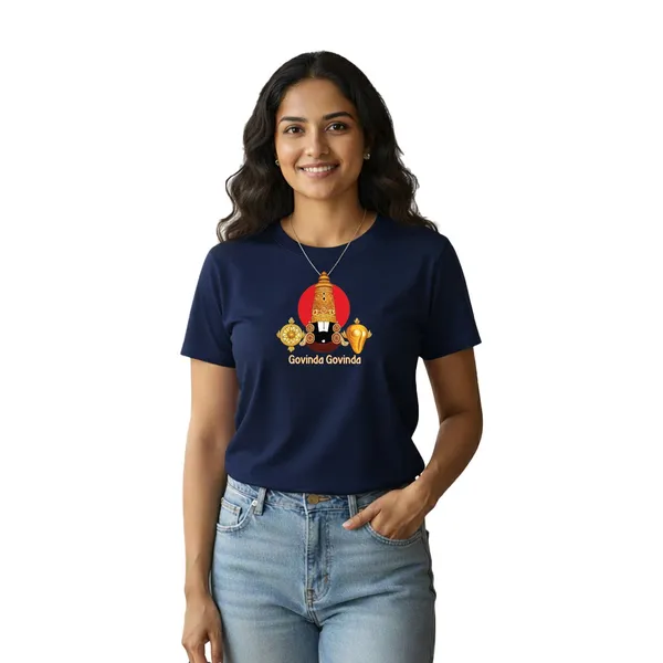 Womens_Graphic_Print_Round_Neck_T-Shirt_-_Thirupathi_Balaji_(170_Gsm_Single_Jersey)
