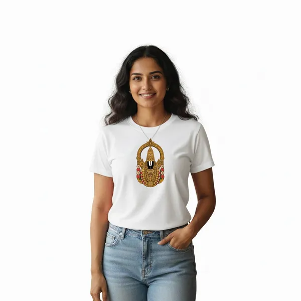Womens_Graphic_Print_Round_Neck_T-Shirt_-_Thirupathi_Balaji_(170_Gsm_Single_Jersey)