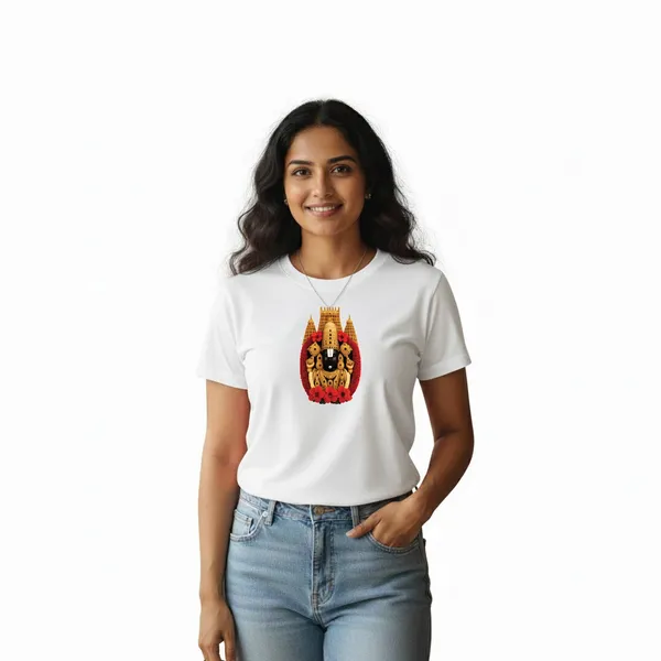 Womens_Graphic_Print_Round_Neck_T-Shirt_-_Thirupathi_Balaji_(170_Gsm_Single_Jersey)