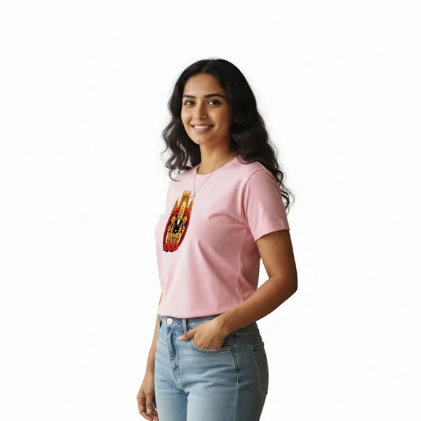 Womens_Graphic_Print_Round_Neck_T-Shirt_-_Thirupathi_Balaji_(170_Gsm_Single_Jersey)