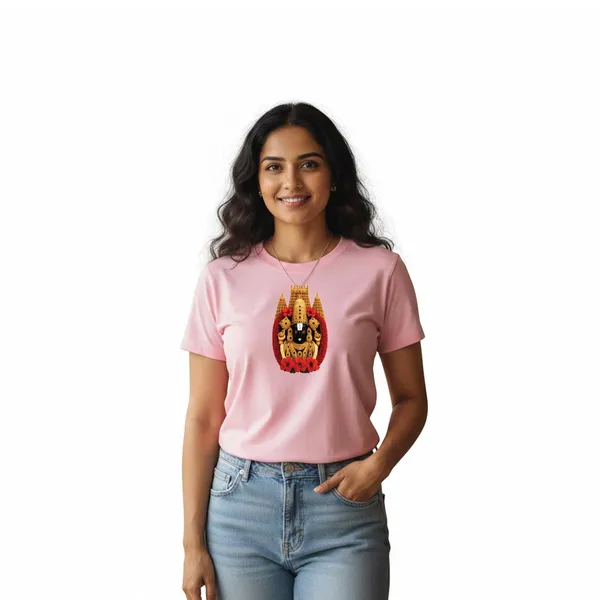Womens_Graphic_Print_Round_Neck_T-Shirt_-_Thirupathi_Balaji_(170_Gsm_Single_Jersey)