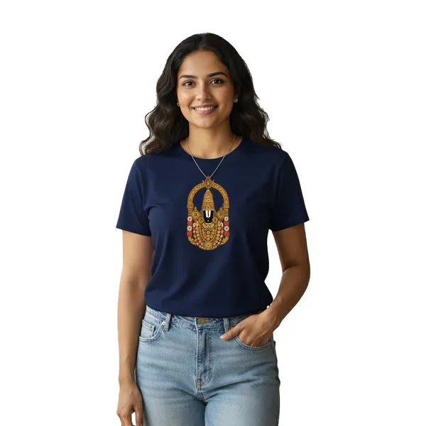 Womens_Graphic_Print_Round_Neck_T-Shirt_-_Thirupathi_Balaji_(170_Gsm_Single_Jersey)