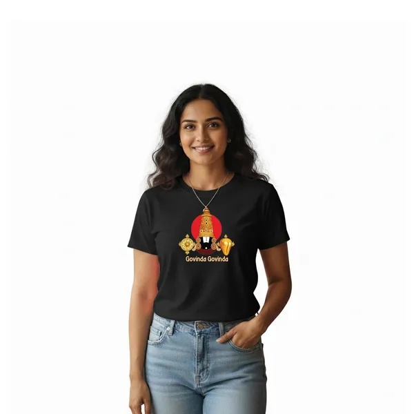 Womens_Graphic_Print_Round_Neck_T-Shirt_-_Thirupathi_Balaji_(170_Gsm_Single_Jersey)