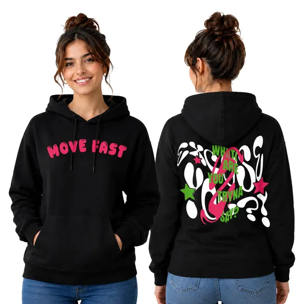 Womens_Hoodie_-_Move_Fast_(320_Gsm)