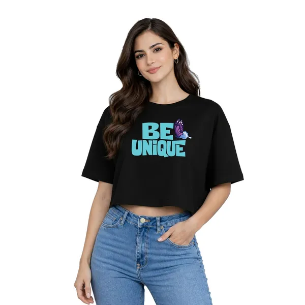 Womens_Oversized_Half_Sleeve_Crop_Top_-_Be_Unique_(220_Gsm_Interlock_Fabric)