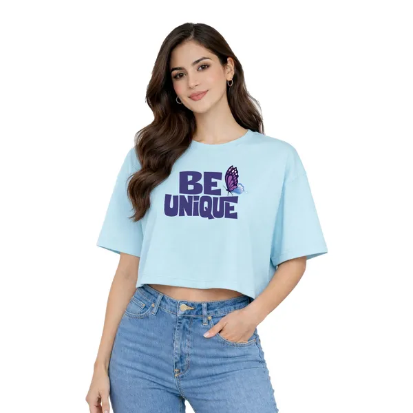 Womens_Oversized_Half_Sleeve_Crop_Top_-_Be_Unique_(220_Gsm_Interlock_Fabric)