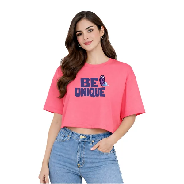 Womens_Oversized_Half_Sleeve_Crop_Top_-_Be_Unique_(220_Gsm_Interlock_Fabric)
