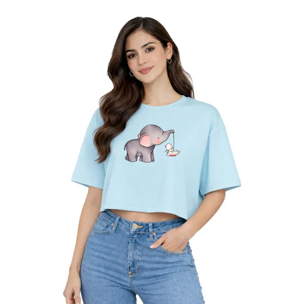 Womens_Oversized_Half_Sleeve_Crop_Top_-_Elephant_(220_Gsm_Interlock_Fabric)