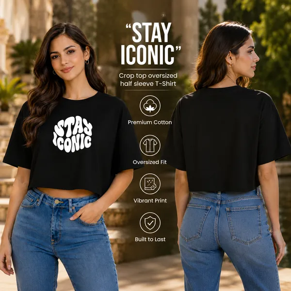 Womens_Oversized_Half_Sleeve_Crop_Top_-_Stay_Iconic_(220_Gsm_Interlock_Fabric)