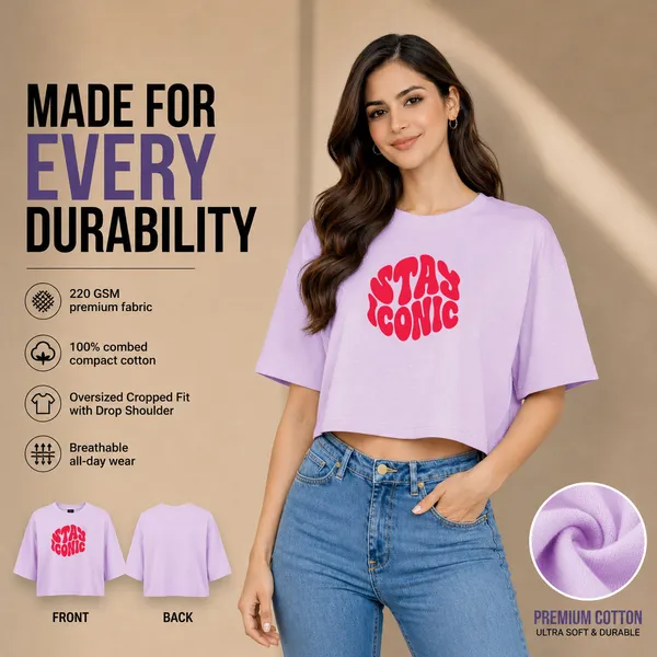 Womens_Oversized_Half_Sleeve_Crop_Top_-_Stay_Iconic_(220_Gsm_Interlock_Fabric)